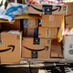 Amazon packages slated for delivery in New York in October 2018.